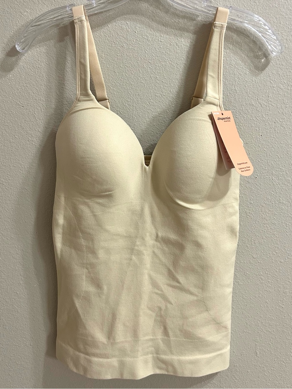 NEW Shapermint Sweetheart Built In Bra Shaper Cami Size Small Nude Slimming